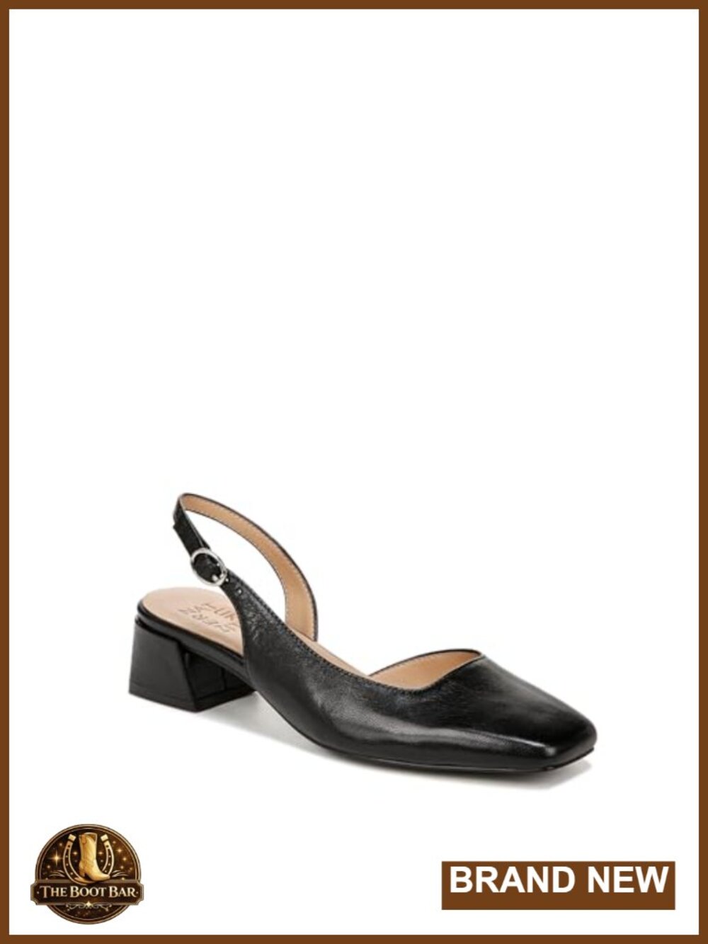 Naturalizer Jayla Block Heel Slingback Pump Leather Square Toe Office